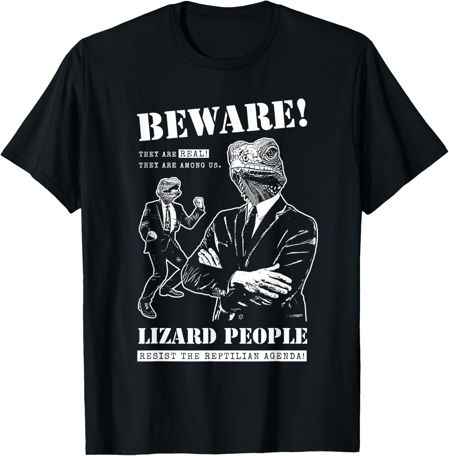 UFO Nerds Lizard People - Women, Sci-Fi & Fantasy Enthusiasts - Black - Small - Short Sleeve T-Shirt - T-Shirt | Black