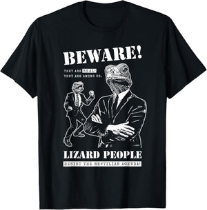 UFO Nerds Lizard People - Women, Sci-Fi & Fantasy Enthusiasts - Black - Small - Short Sleeve T-Shirt - T-Shirt | Black