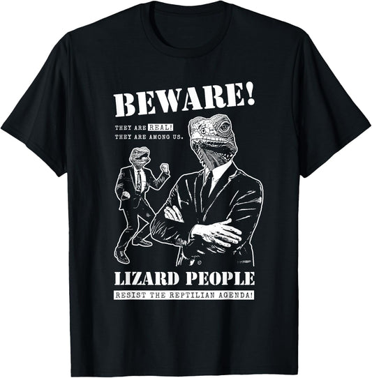 UFO Nerds Lizard People - Women, Sci-Fi & Fantasy Enthusiasts - Black - Small - Short Sleeve T-Shirt - T-Shirt | Black
