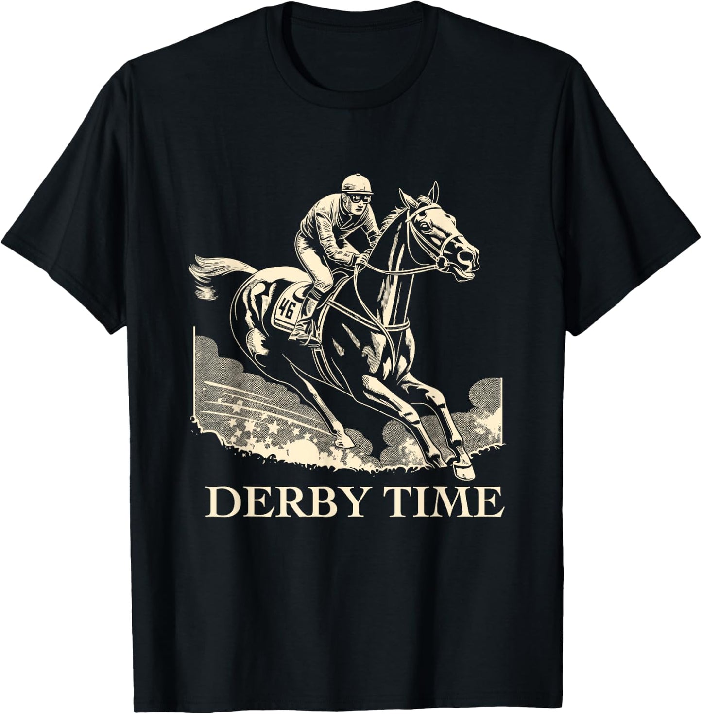 Funny Horse Racing Retro Derby Time Yall KY Derby Horse T-Shirt - T-Shirt | Black