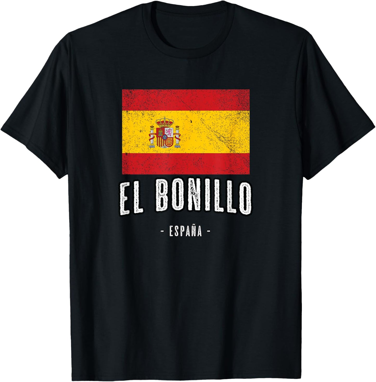 El Bonillo Spain | ES Flag, City - Bandera Ropa T-Shirt - T-Shirt | Black
