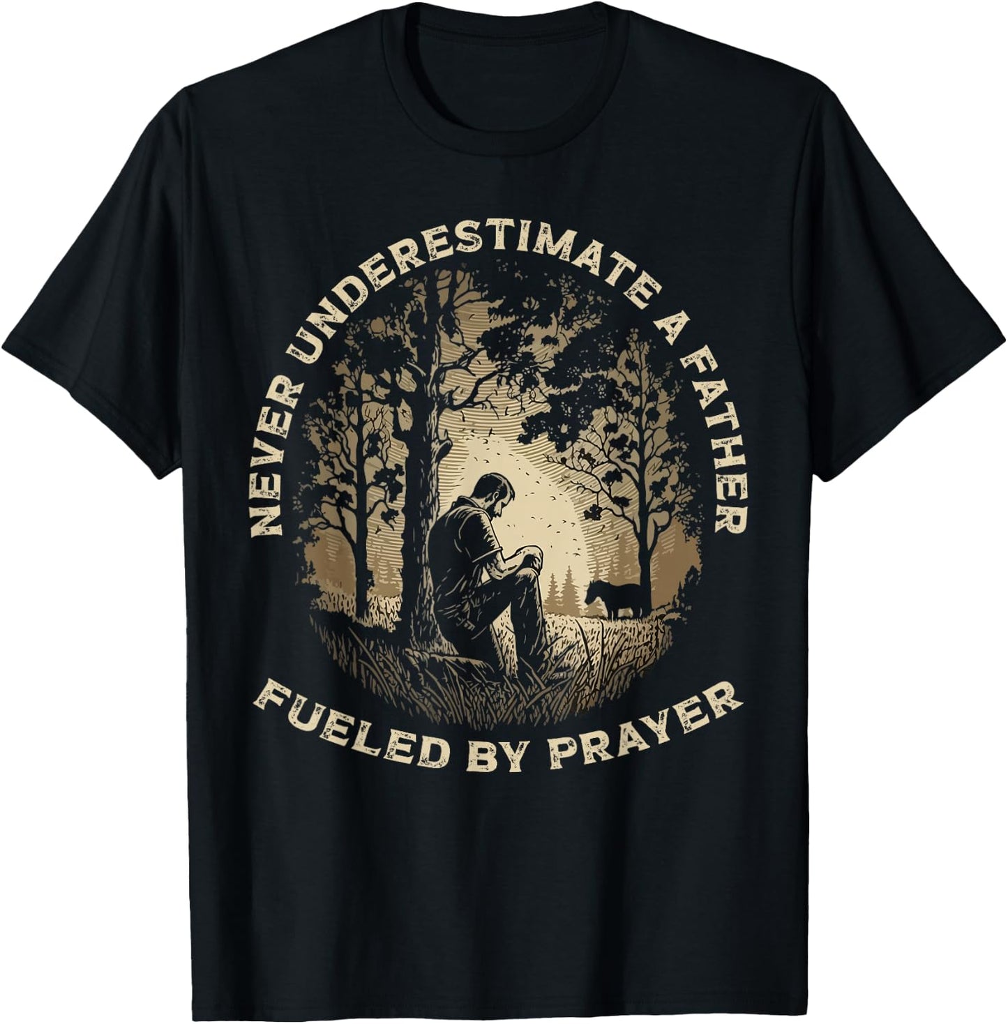 Best Dad Ever Religious Prayer Warrior Christian Fathers Day T-Shirt - T-Shirt | Black