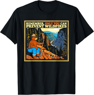 Vintage Style Smokey Bear Only You Retro Hiking T-Shirt - T-Shirt | Black