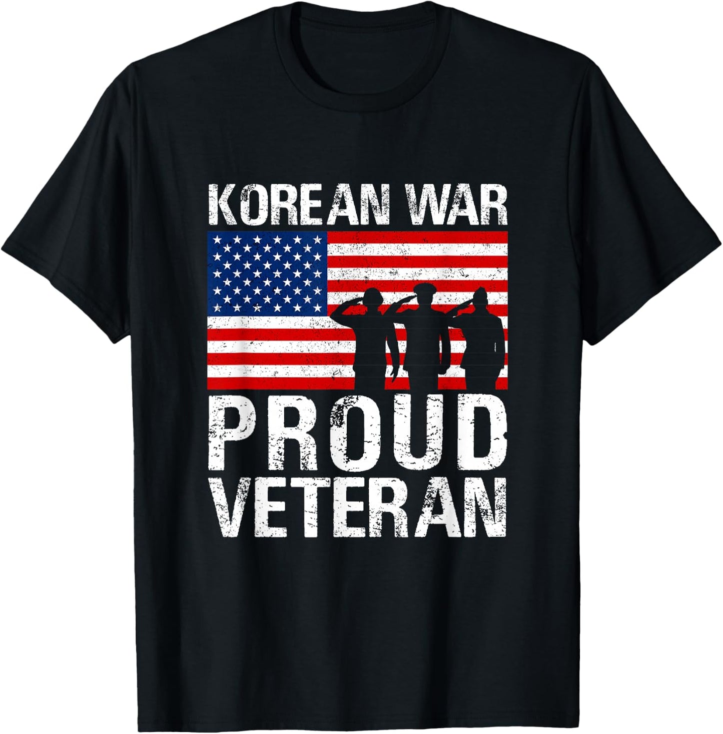 Military Men Women Proud Korean War Veteran T-Shirt - T-Shirt | Black