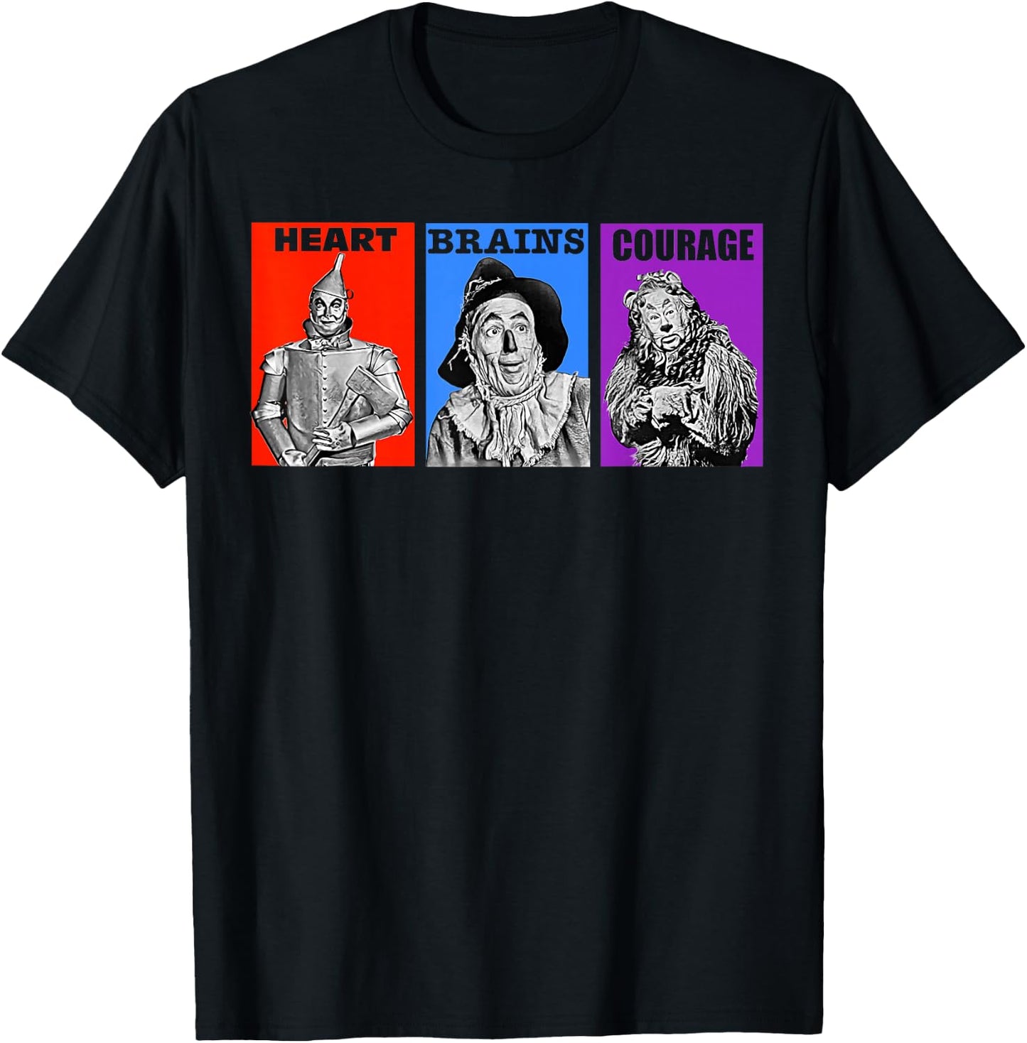 Heart Brains Courage T-Shirt - T-Shirt | Black