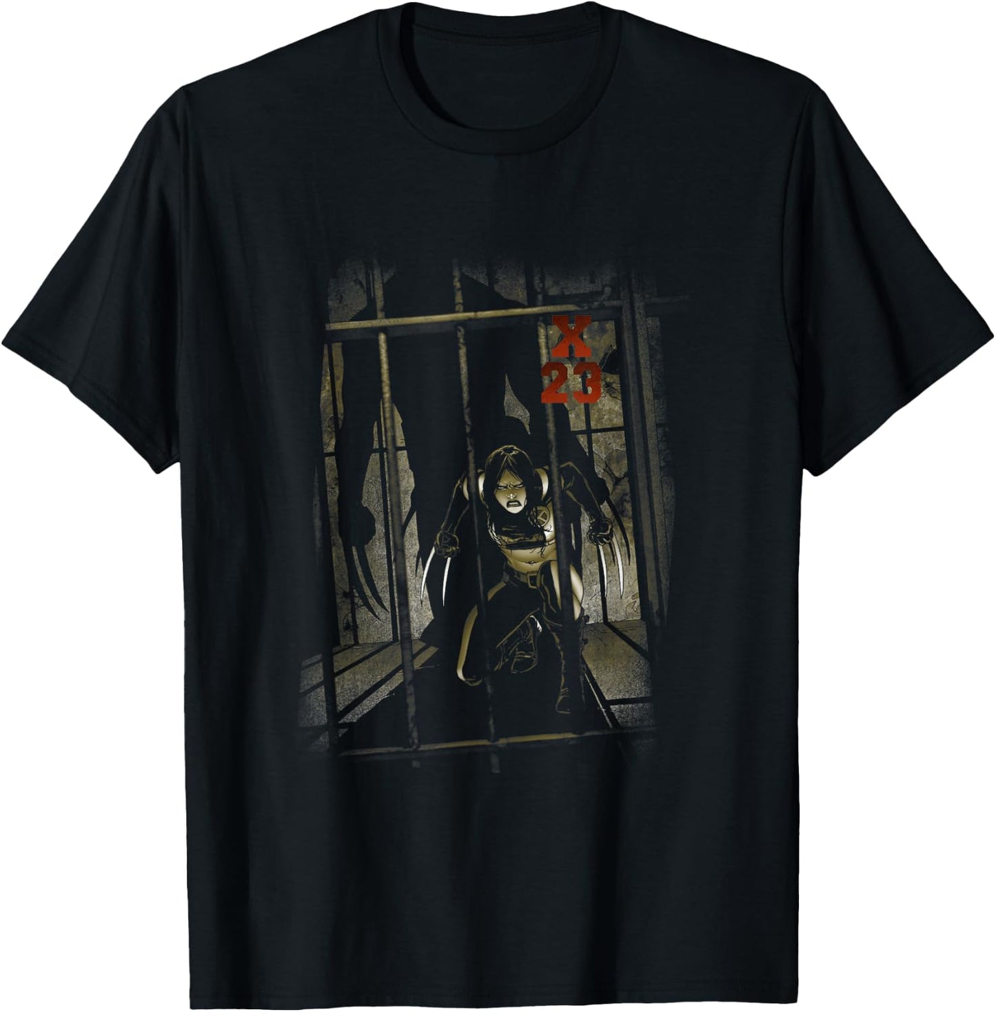 Marvel X-Men X-23 Locked In A Cell Vintage Portrait T-Shirt - T-Shirt | Black