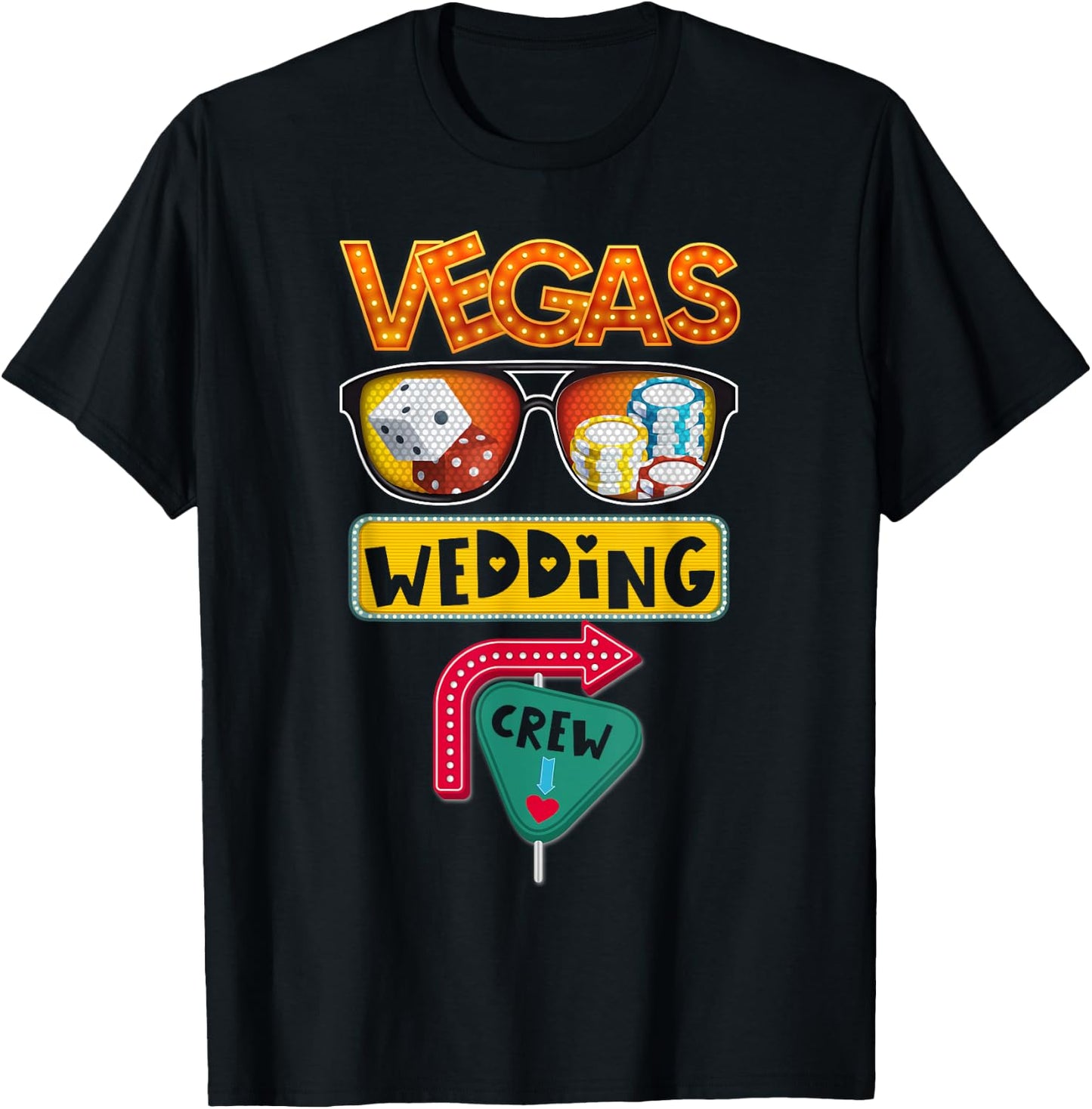 Vegas Wedding Party Married in Vegas Wedding Crew Casino T-Shirt - T-Shirt | Black