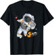 Flying Astronaut With Rocketship Outer Space T-Shirt - T-Shirt | Black