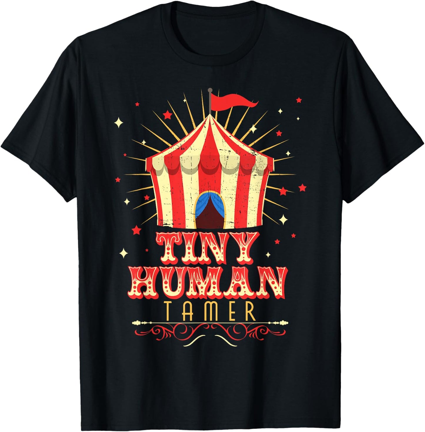 Tiny Human Tamer Carnival Circus Daycare Preschool Teacher T-Shirt - T-Shirt | Black