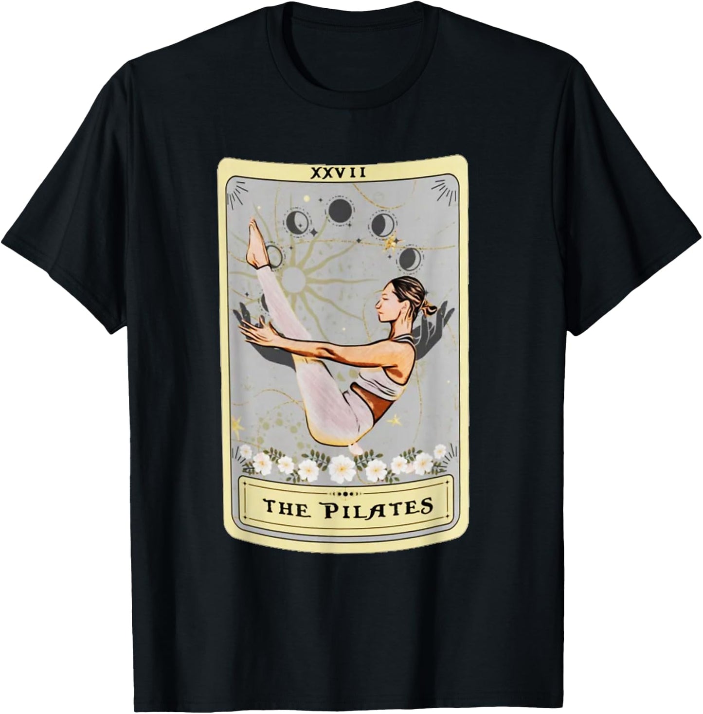 The Pilates Tarot Card Women's -Kids Vintage Black Cartoon T-Shirt - T-Shirt | Black