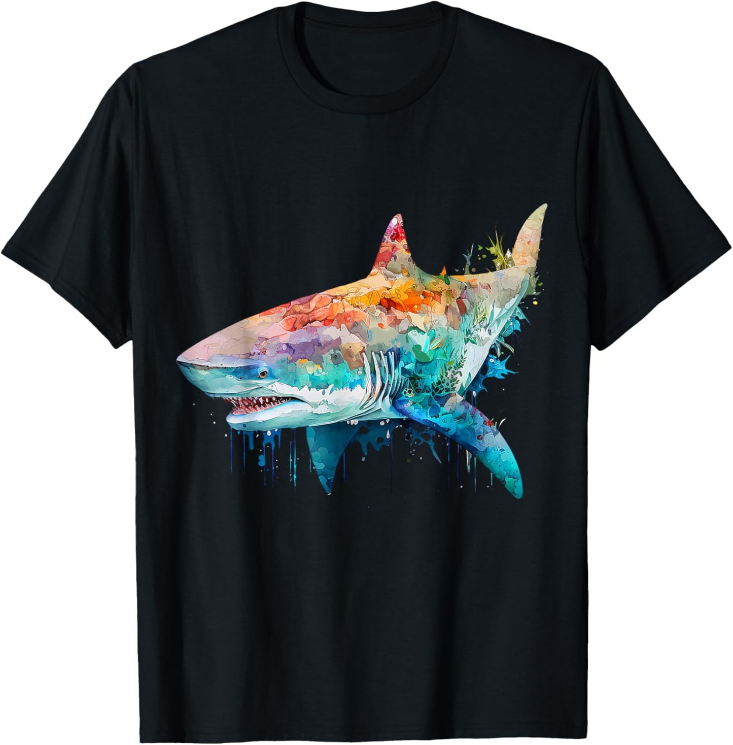 Shark Beach Lover Ocean Animal Graphic Novelty T-Shirt - T-Shirt | Black
