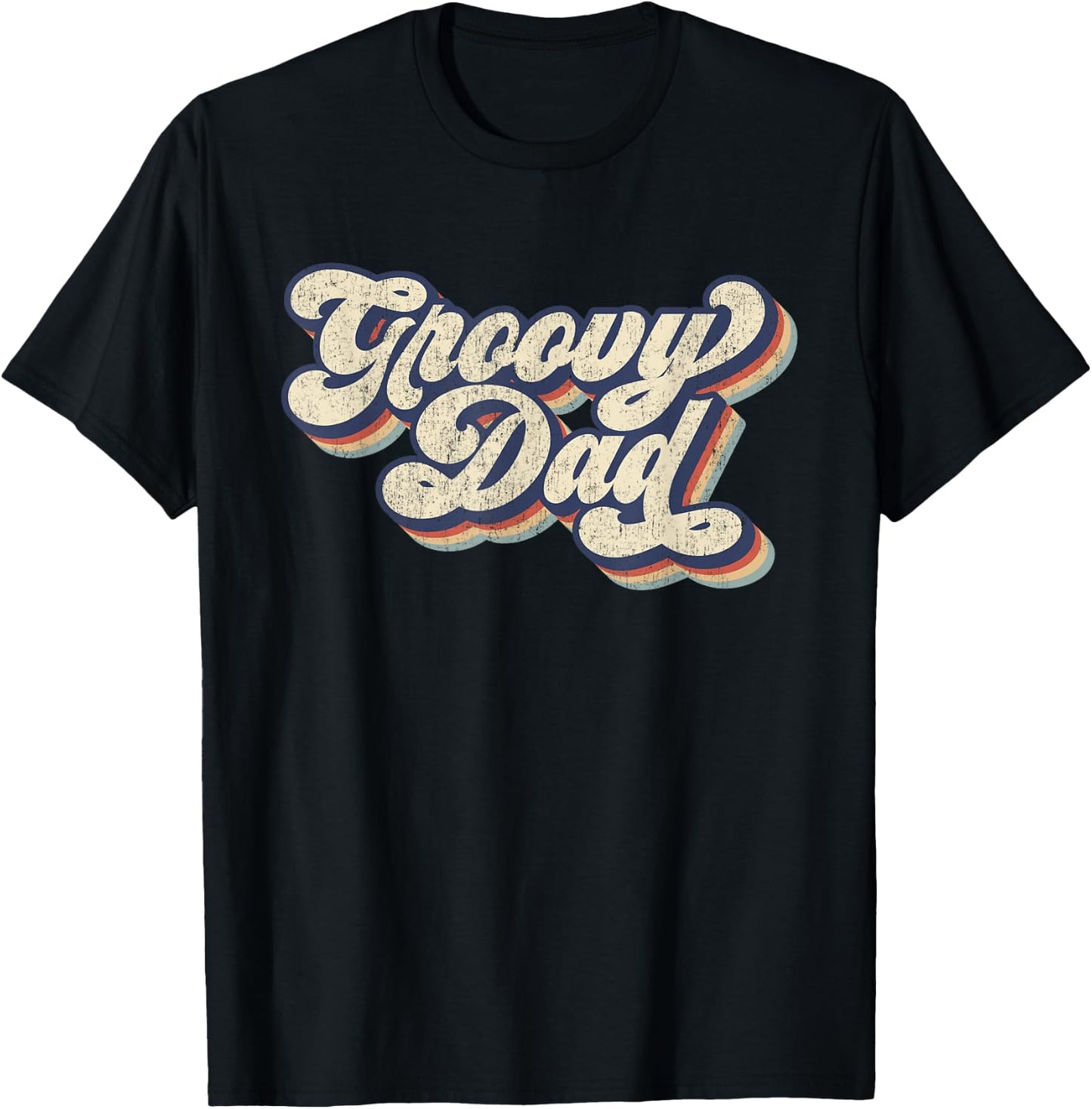 Groovy Dad Retro 70s Aesthetic Style Men T-Shirt - T-Shirt | Black