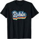 Robin First Name Boy Vintage Style 70s 80s Personalized T-Shirt - T-Shirt | Black