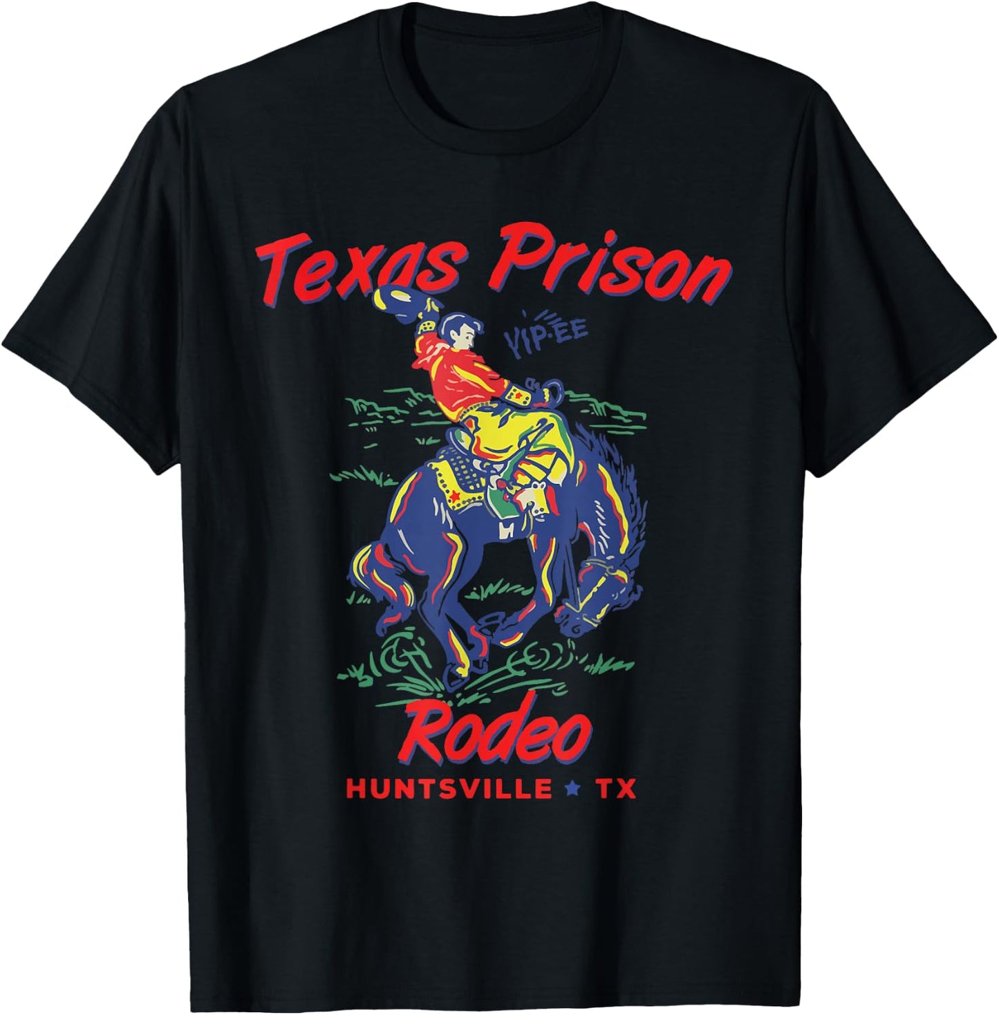 Texas Prison Rodeo Shirt, Western Cowboy T-Shirt - T-Shirt | Black