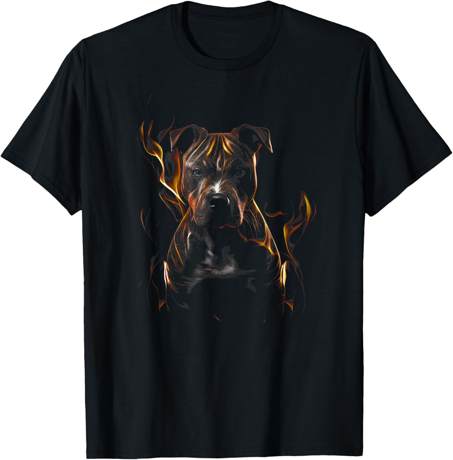 Art Colorful American Staffordshire Terrier T-Shirt - T-Shirt | Black
