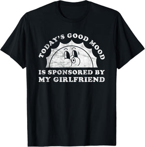 Funny Cute Retro Vintage My Girlfriend for Boyfriend T-Shirt - T-Shirt | Black