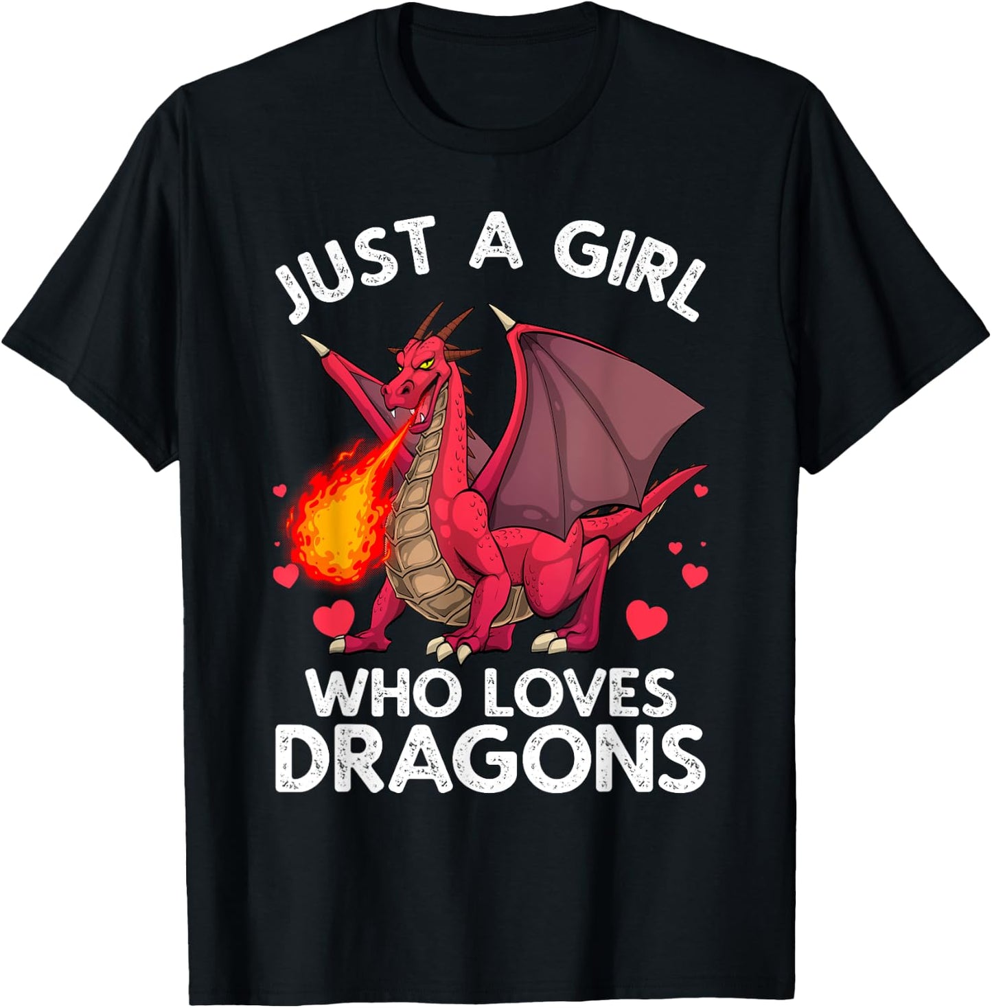 Cool Dragon Girls Dragons Mythical Dragon Lovers T-Shirt - T-Shirt | Black