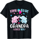 Pink or Blue Grandpa Loves You Gender Reveal Elephant T-Shirt - T-Shirt | Black
