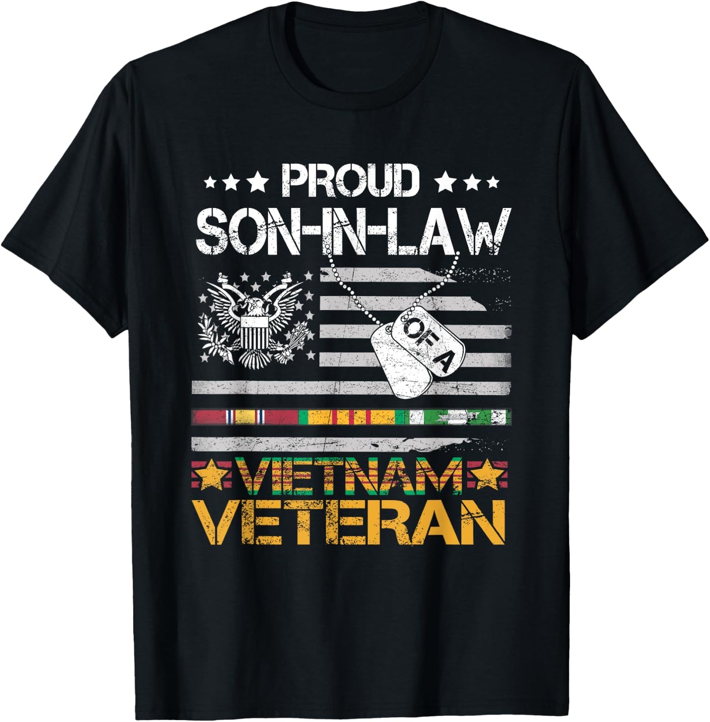Proud Son-In-Law Of Patriotic US Army Vietnam Veteran T-Shirt - T-Shirt | Black