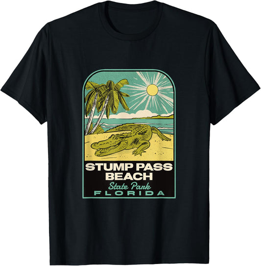 Stump Pass State Park FL Vintage Travel T-Shirt - T-Shirt | Black
