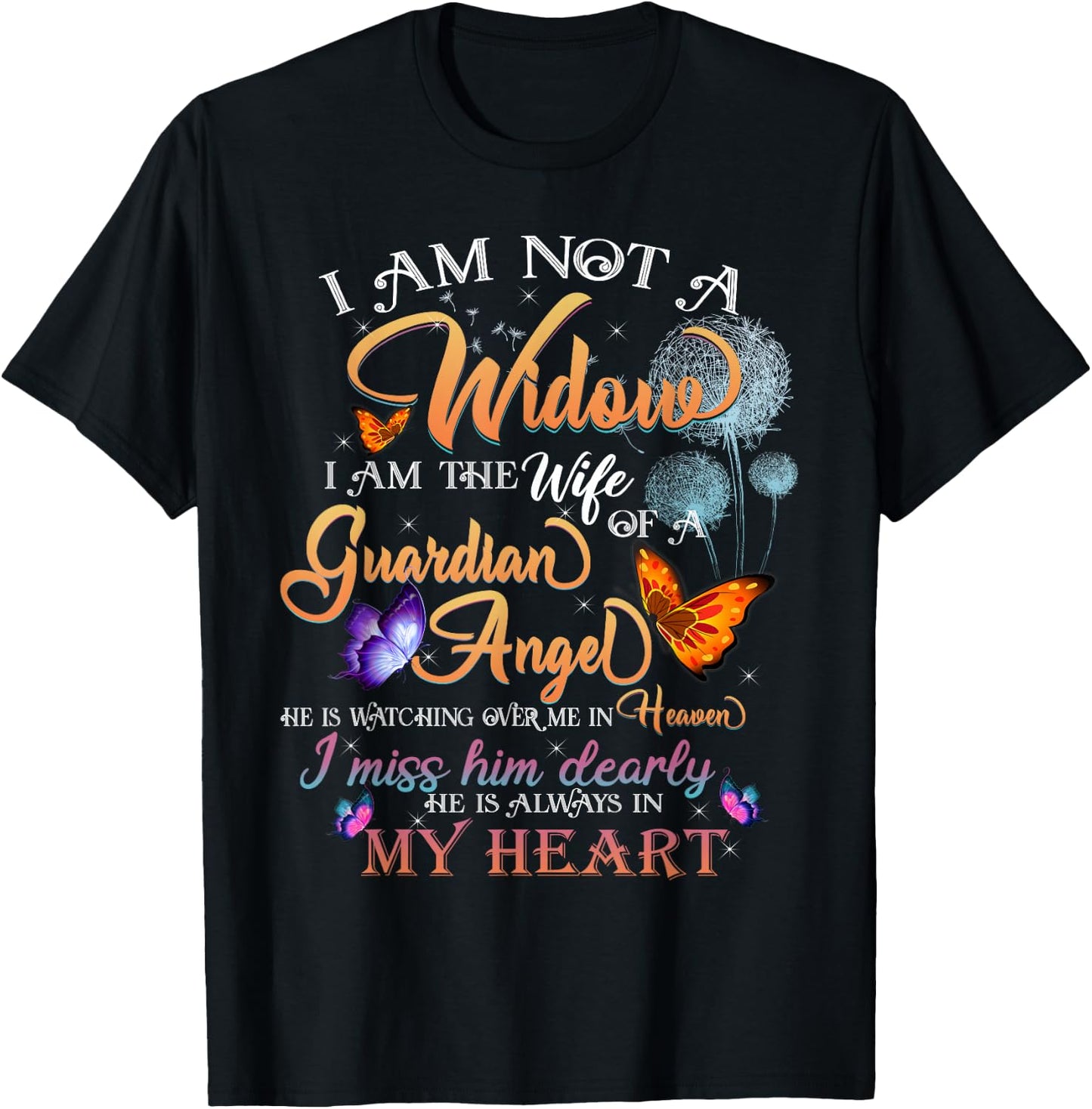 My Husband's Wings Were Ready But My Heart Was Not Memories T-Shirt - T-Shirt | Black
