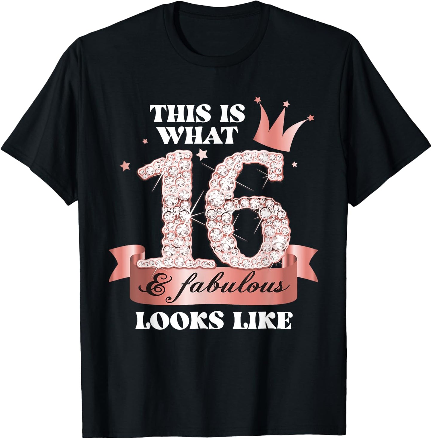 16 & Fabulous I Rose And Black Party Group Candid Photo Item T-Shirt - T-Shirt | Black
