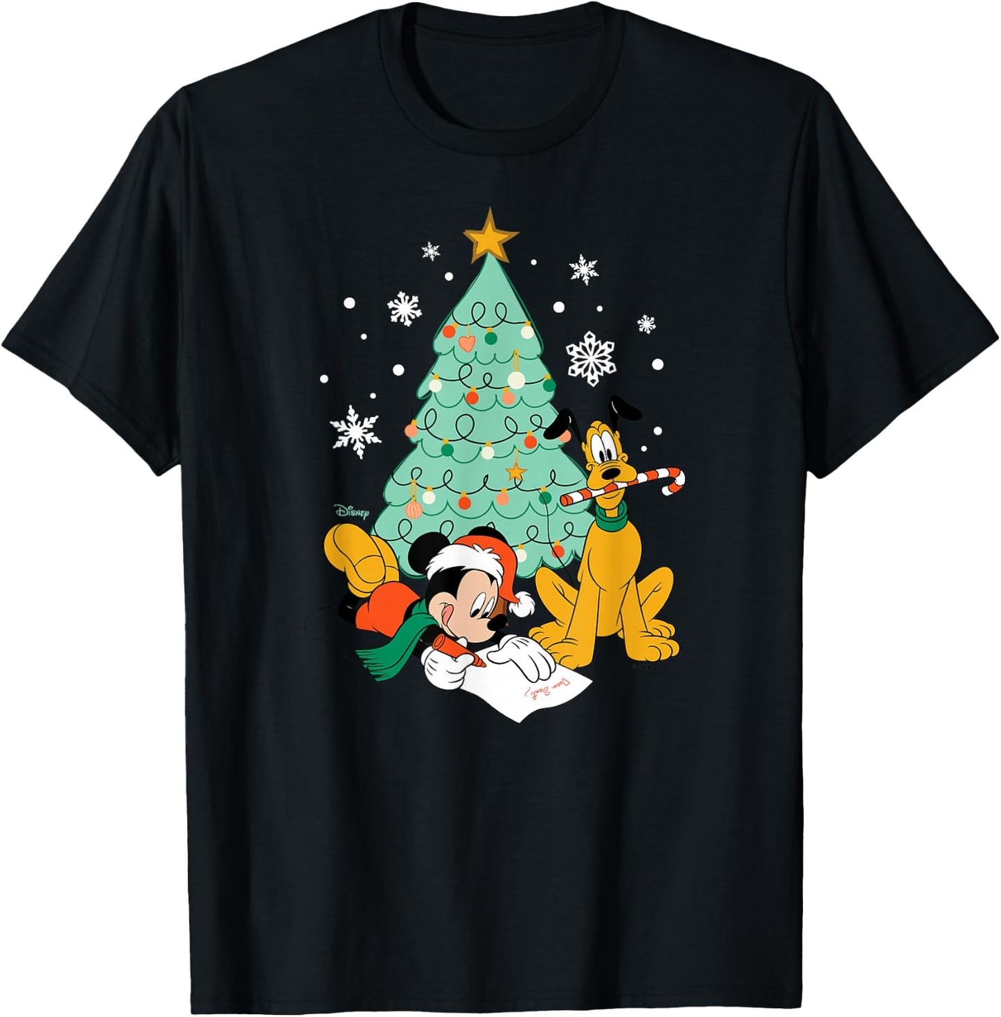 Mickey & Pluto - XMAS Tree T-Shirt - T-Shirt | Black