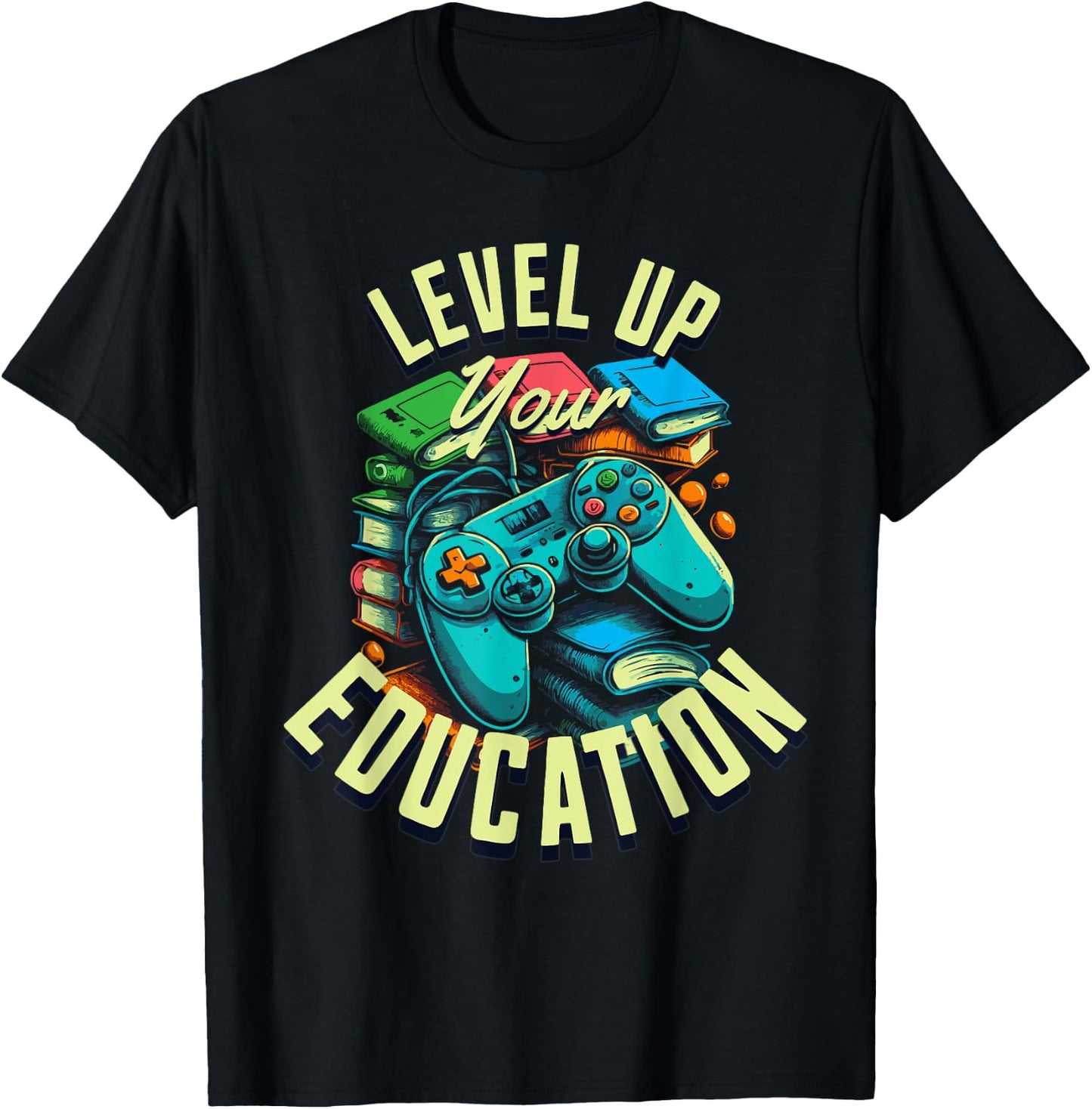 Level Up Your Education - Gaming-Inspired Teacher Design T-Shirt - T-Shirt | Black