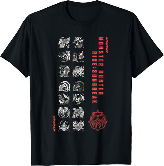 Monster Hunter Rise：SUNBREAK Gaming Design Small T-Shirt - T-Shirt | Black