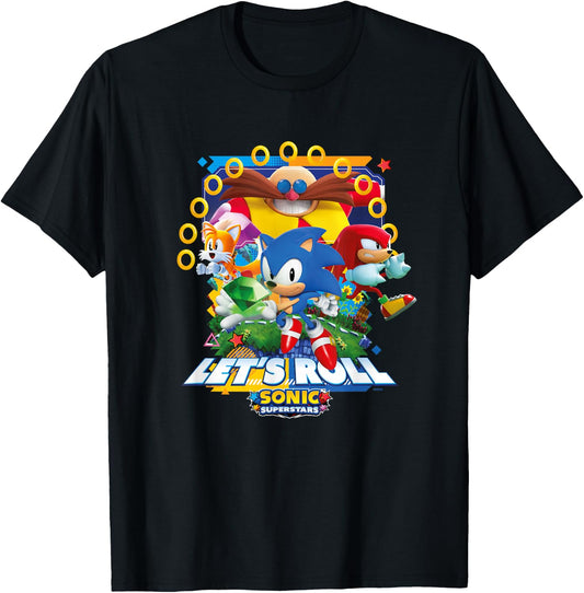 Sonic the Hedgehog, Sonic Superstars - "Let's Roll!" T-Shirt - T-Shirt | Black