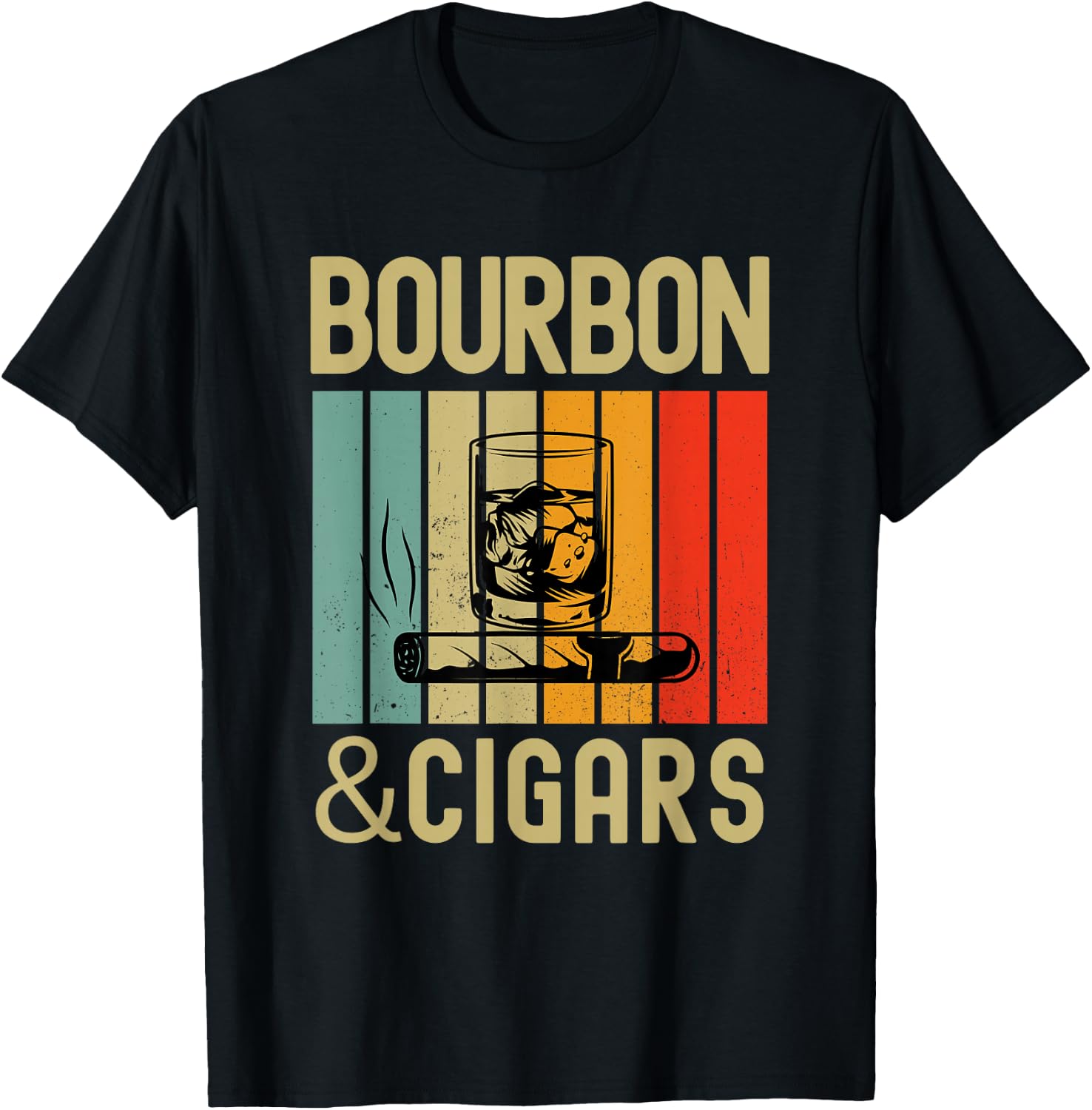 Bourbon and Cigar The Bourbon Lovers Cigar and T-Shirt - T-Shirt | Black