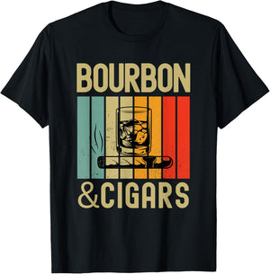 Bourbon and Cigar The Bourbon Lovers Cigar and T-Shirt - T-Shirt | Black