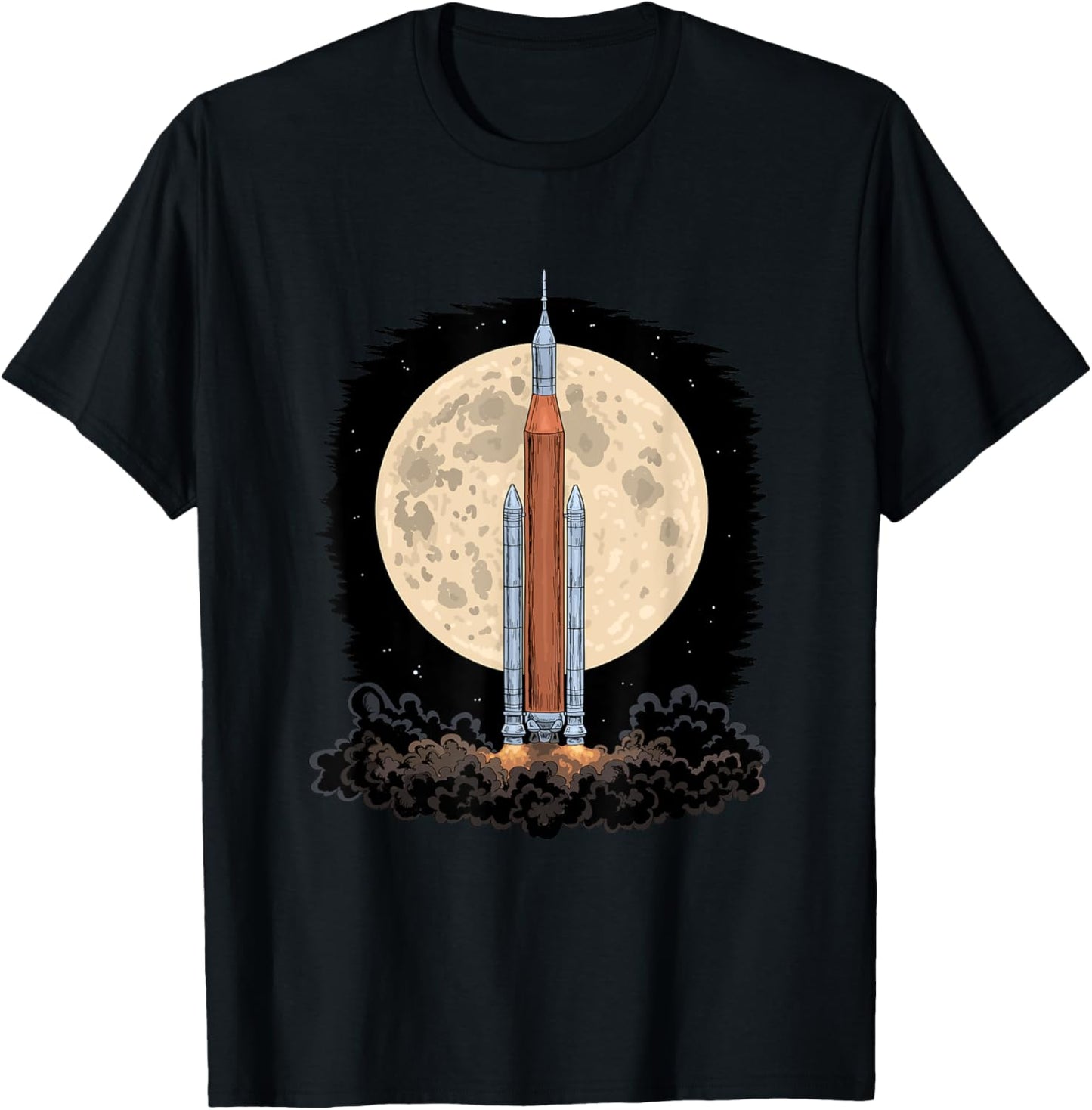 Artemis 1 SLS Rocket Launch Mission To The Moon And Beyond T-Shirt - T-Shirt | Black