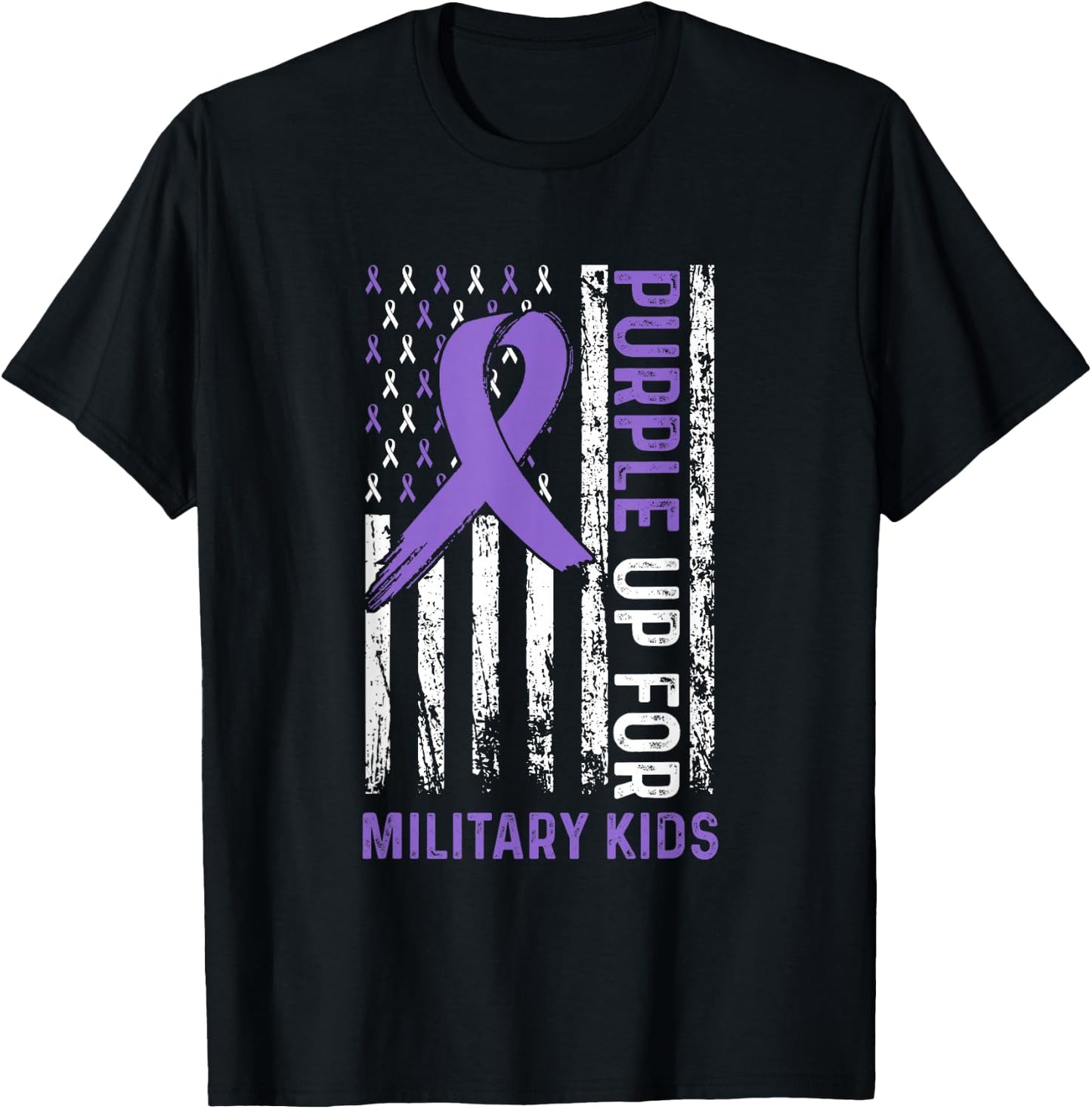 Purple Up for Military Kids - Purple Up For Military Kids T-Shirt - T-Shirt | Black