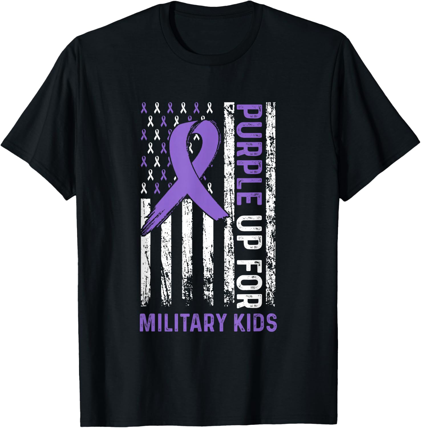 Purple Up for Military Kids - Purple Up For Military Kids T-Shirt - T-Shirt | Black