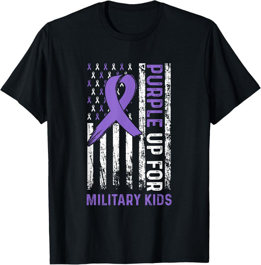Purple Up for Military Kids - Purple Up For Military Kids T-Shirt - T-Shirt | Black