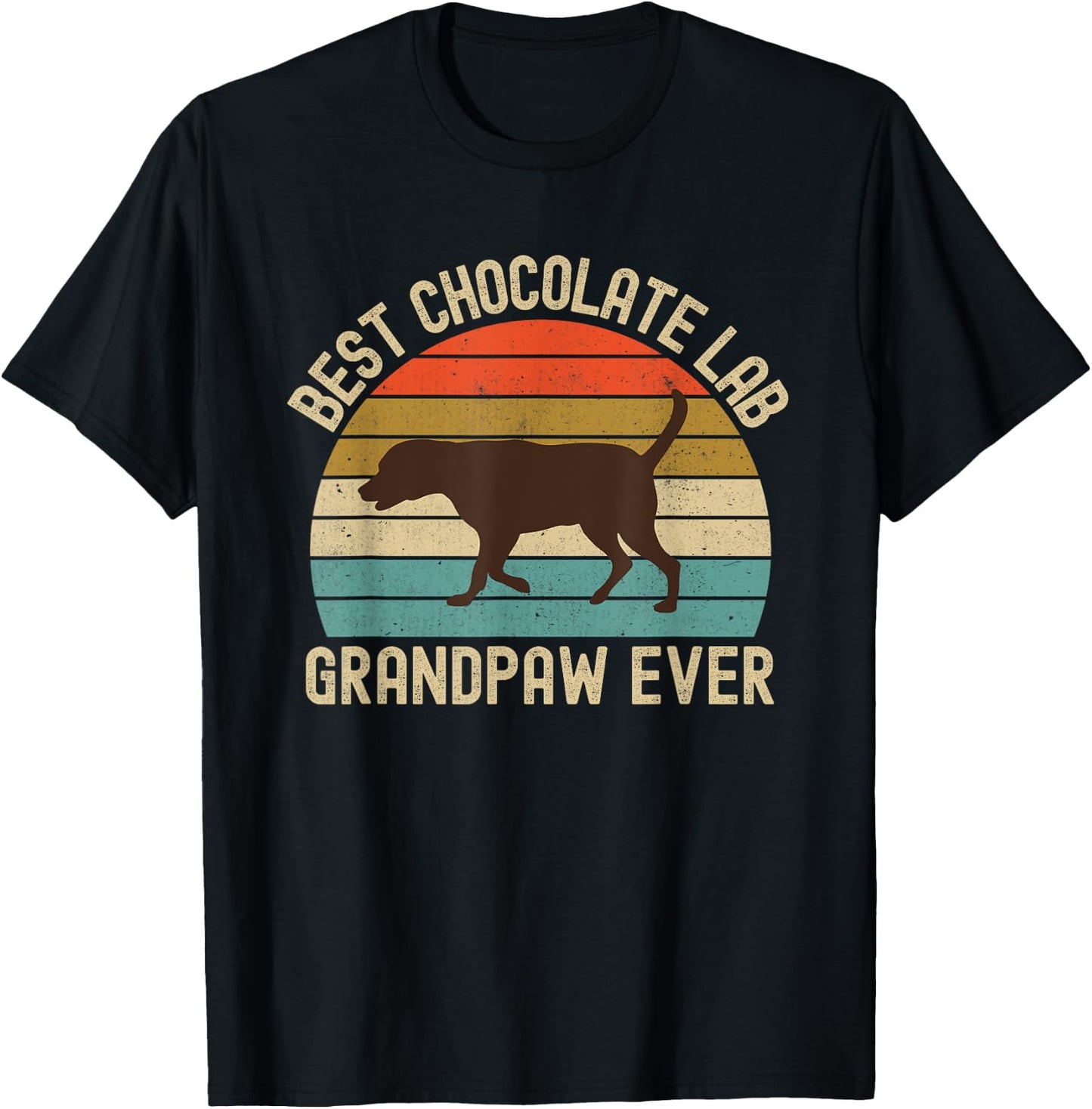 Best Chocolate Lab Grandpaw Ever Labrador Retriever Vintage T-Shirt - T-Shirt | Black