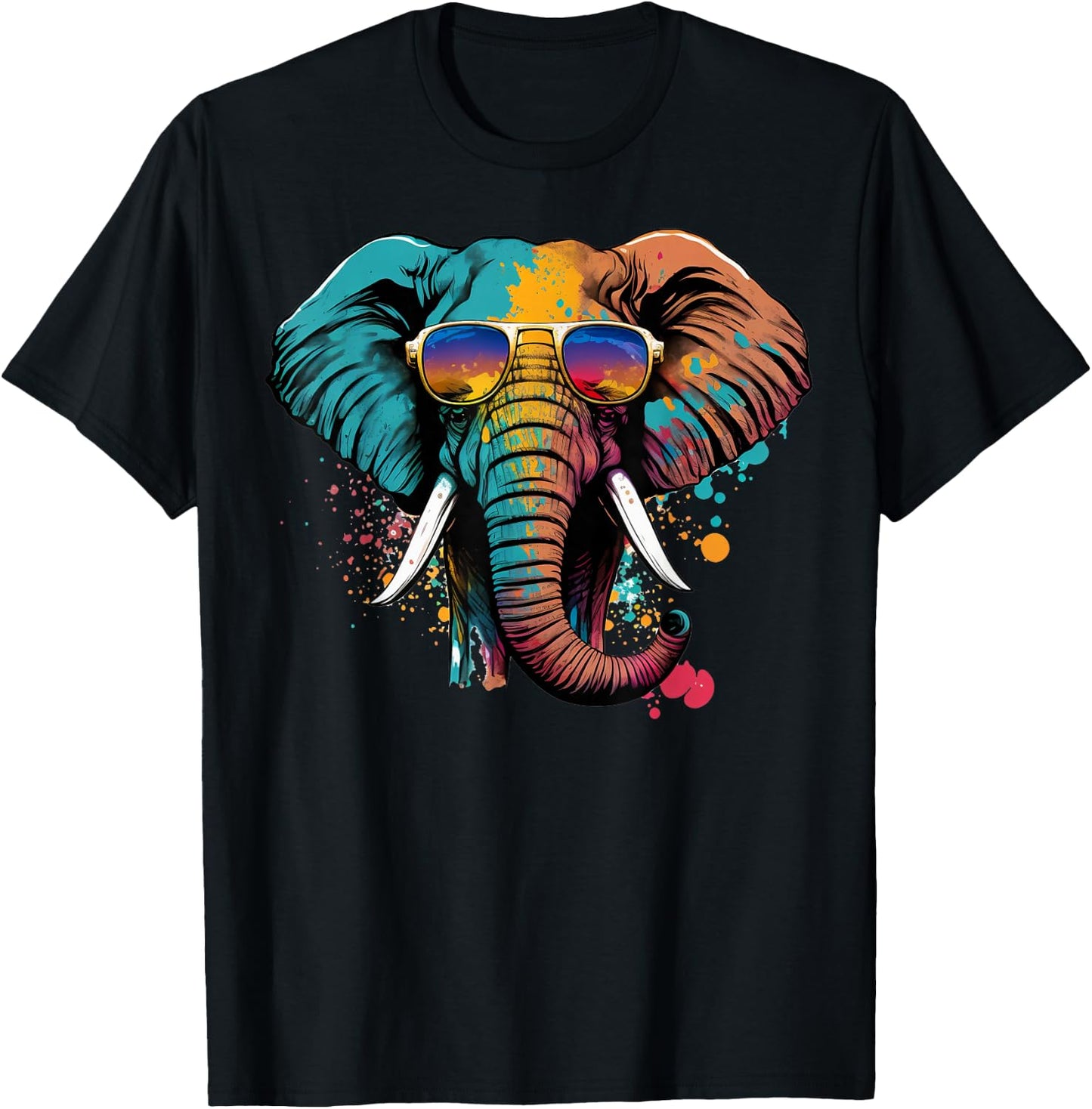 Cute Elephant Lover Animal on Elephant T-Shirt - T-Shirt | Black