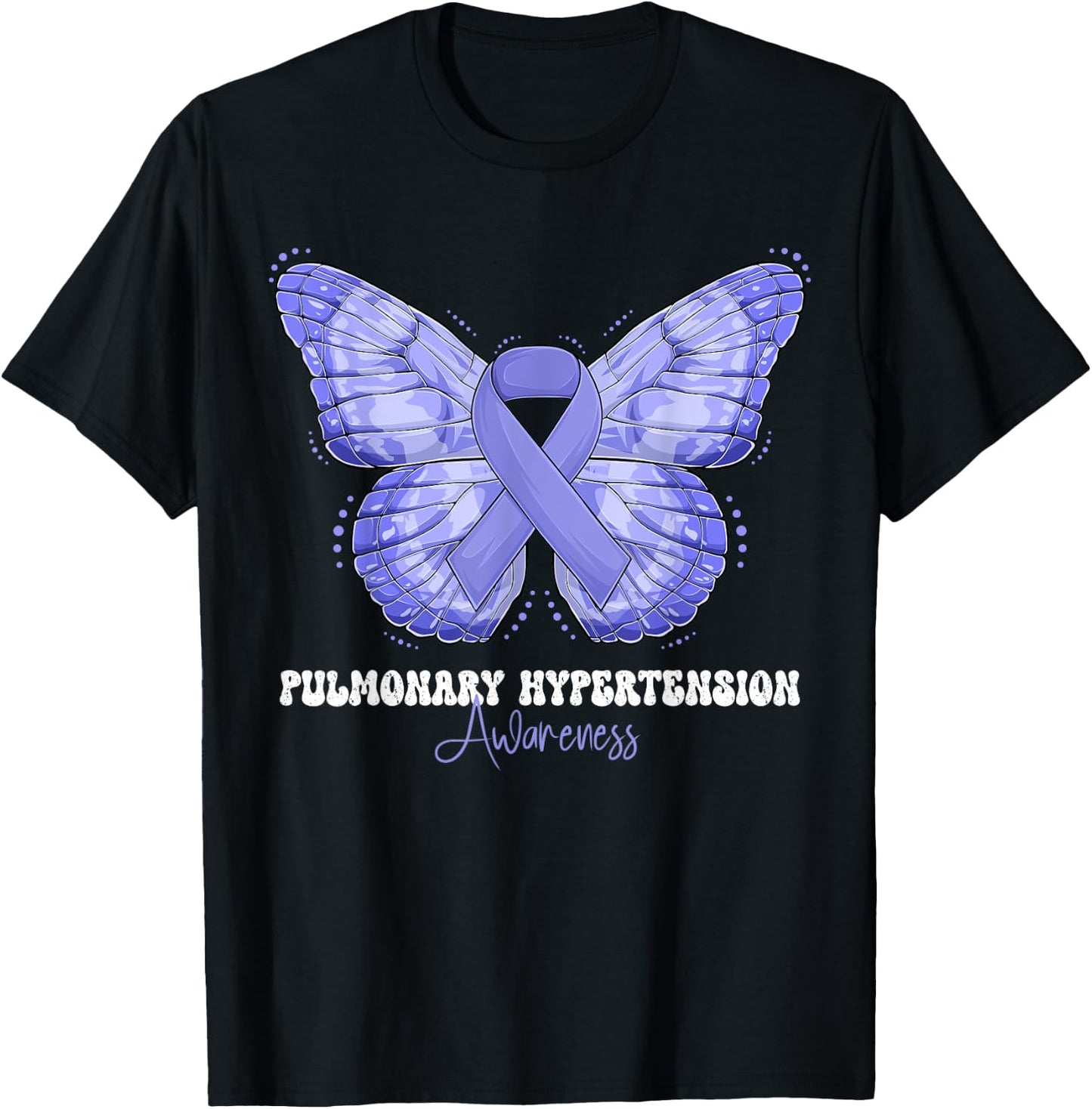 Pulmonary Hypertension Awareness Month Periwinkle Ribbon T-Shirt - T-Shirt | Black