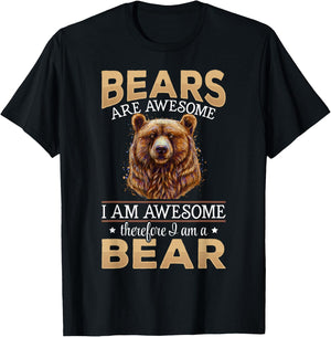 Brown Bear Grizzly Animals - Bears are Awesome T-Shirt - T-Shirt | Black