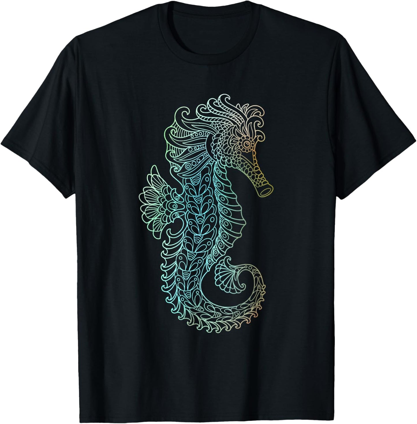 Seahorse Aquatic Design - Underwater Sea Ocean Animal Lover T-Shirt - T-Shirt | Black