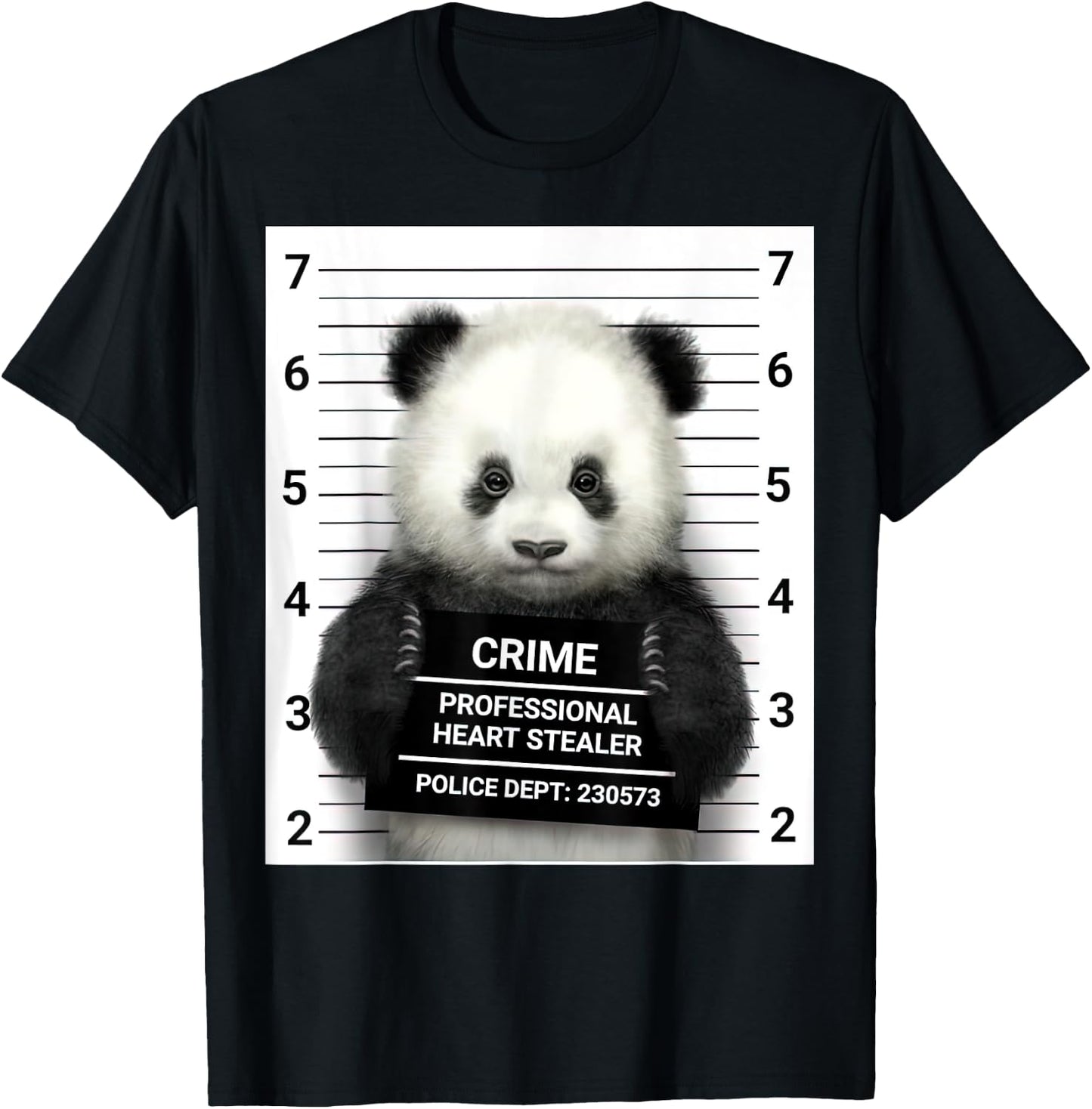 Panda Crime Professional Heart Stealer Police Dept 230573 T-Shirt - T-Shirt | Black