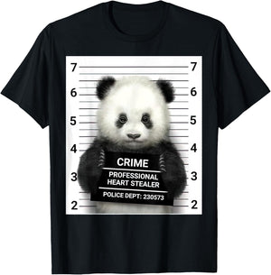 Panda Crime Professional Heart Stealer Police Dept 230573 T-Shirt - T-Shirt | Black
