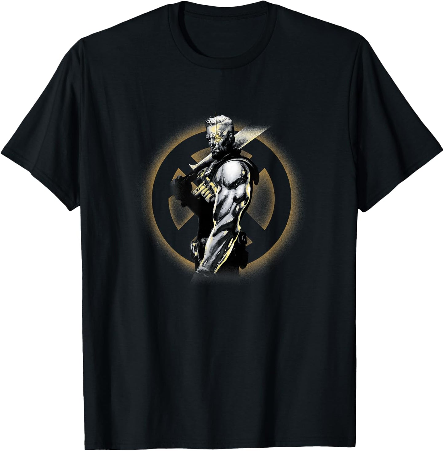 Marvel X-Men Cable Sideview Epic Retro Portrait T-Shirt - T-Shirt | Black
