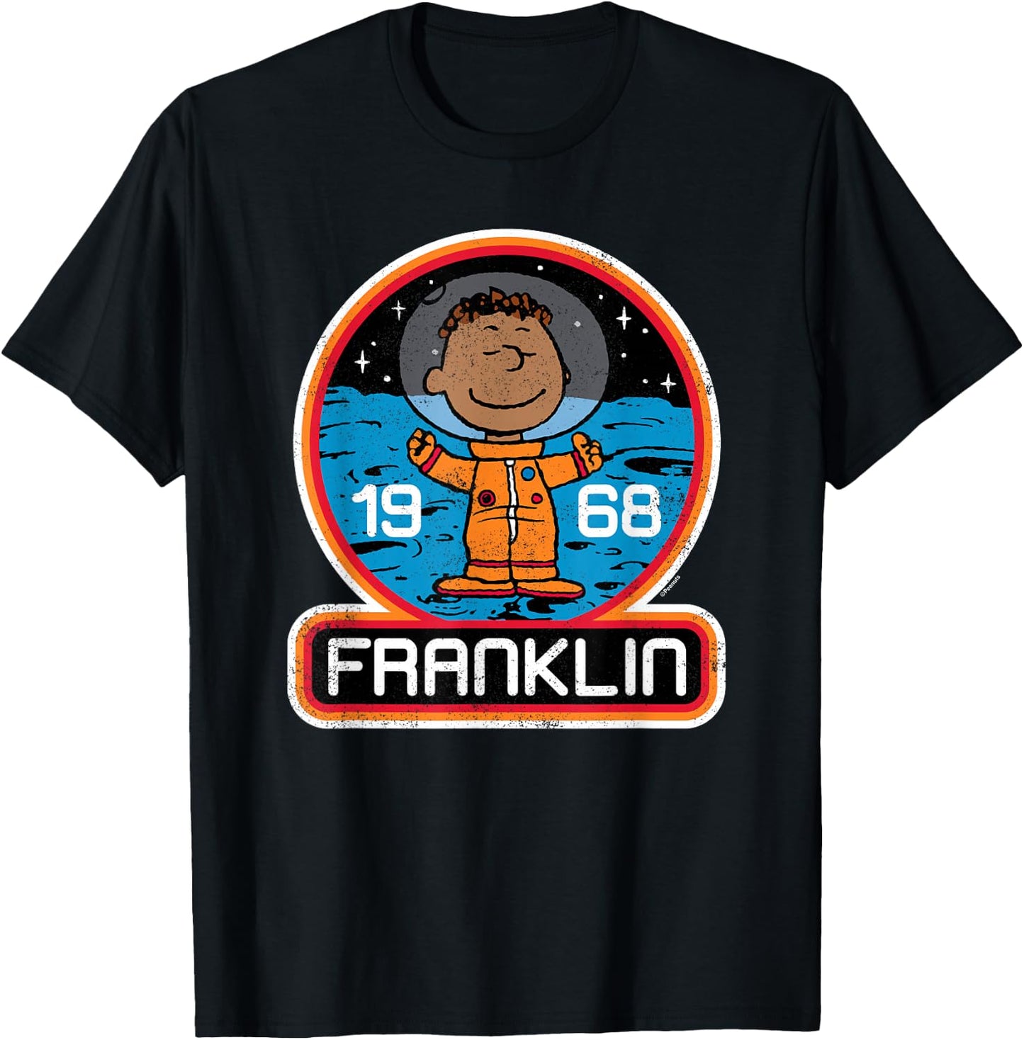 Peanuts - Franklin Armstrong Astronaut Space Badge 1968 T-Shirt - T-Shirt | Black