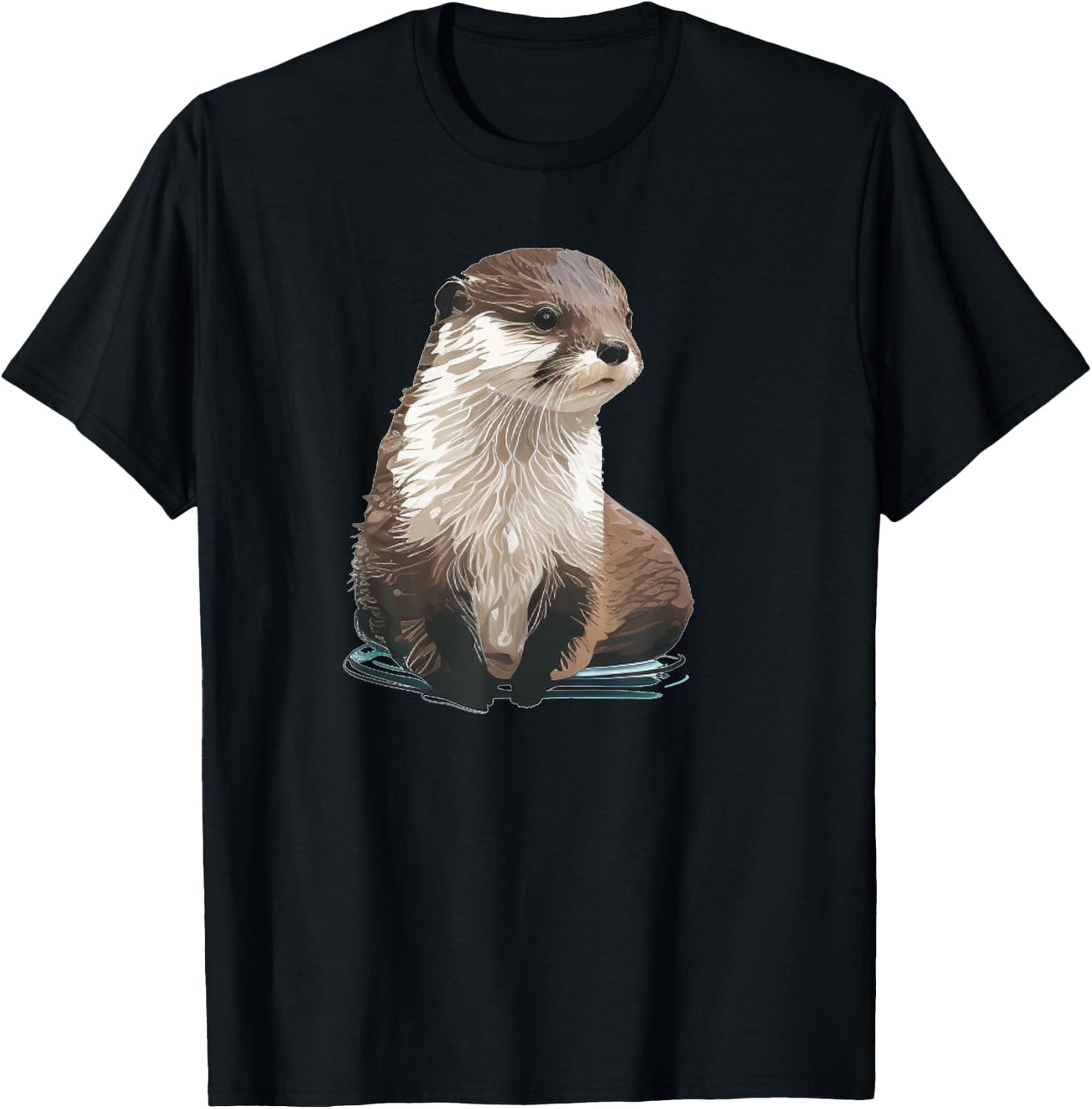Cute Otter Face for Sea Otter Lovers T-Shirt - T-Shirt | Black