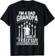 I'm A Dad Grandpa & Veteran Fathers Day Papa Grandpa Gift T-Shirt - T-Shirt | Black