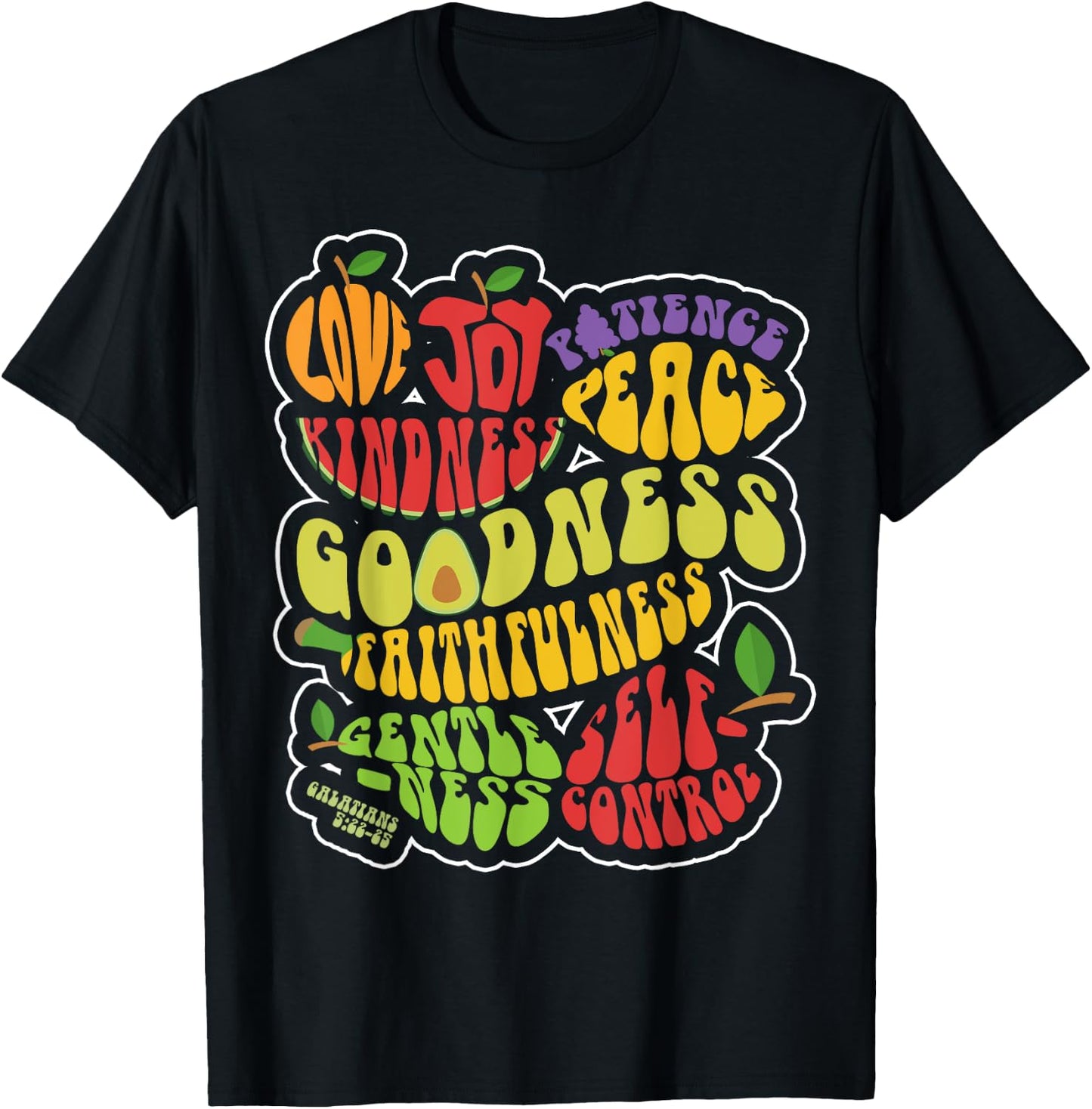 Awesome Galatians Fruit Of The Spirit Religious Verses T-Shirt - T-Shirt | Black