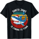 Santa Jaws Christmas Shark Lights Funny Men & Kids T-Shirt - T-Shirt | Black