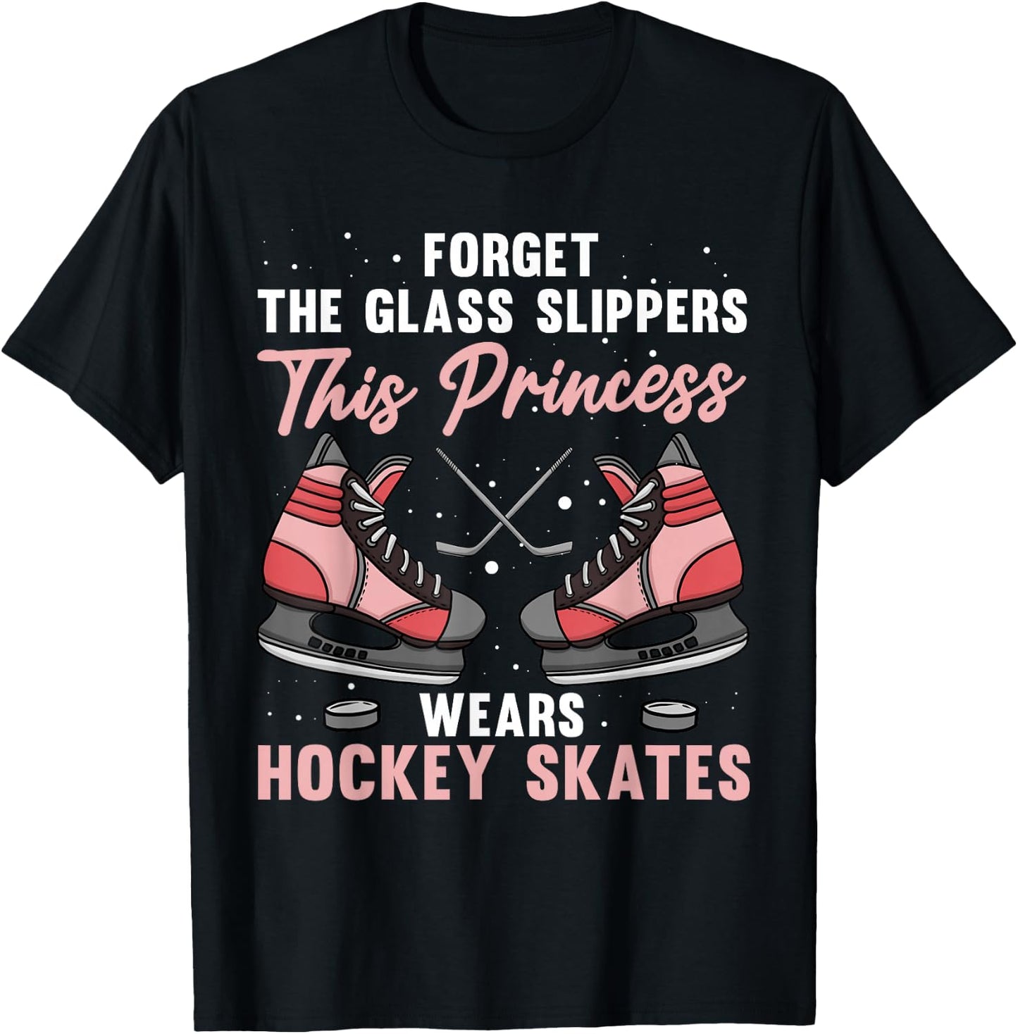 Funny Ice Hockey Art Girls Ice Hockey Player Lover T-Shirt - T-Shirt | Black